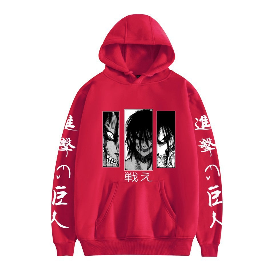 Spring and Autumn Hooded Hoodies Attack Giant's Hot Selling Surrounding Print Pullover Men's and Women's Hoodies