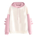 Cartoon dinosaur contrasting campus style men's and women's autumn and winter Korean version hoodies