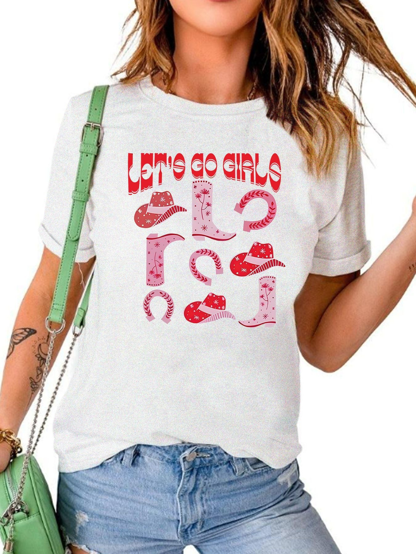 GIRLS pattern short sleeved shirt