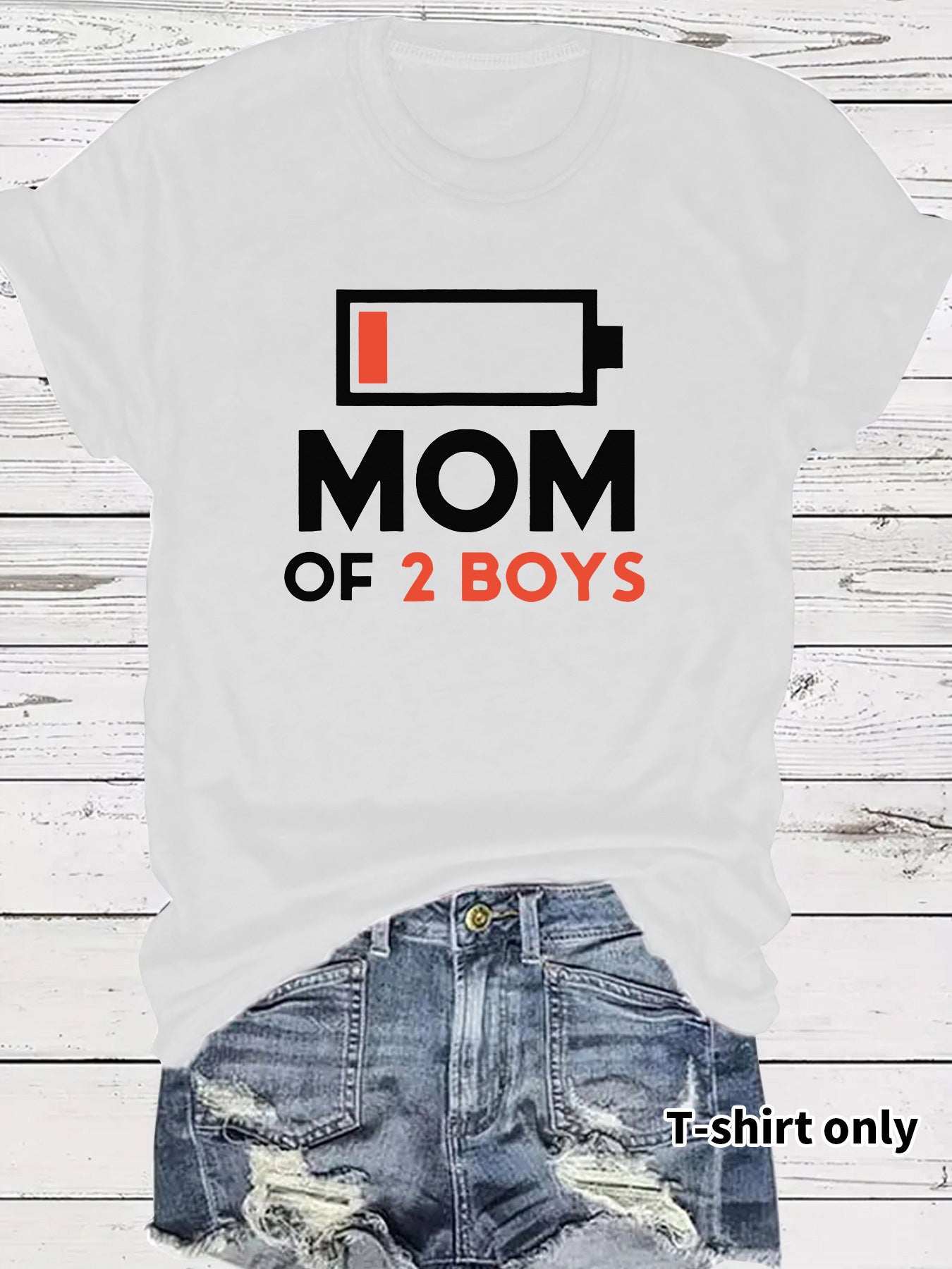 Two boys' mothers wearing t-shirts