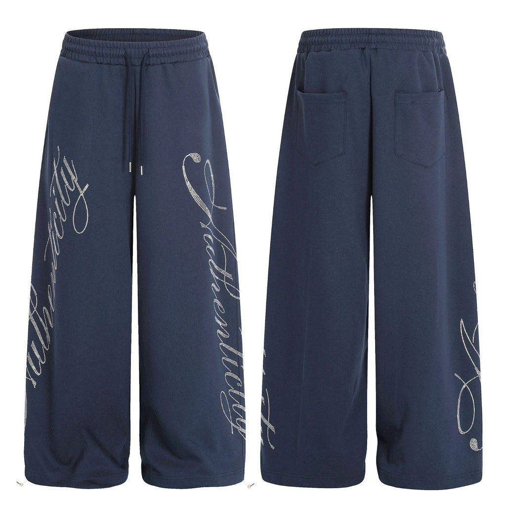 Letter hot stamping wide leg pants for girls