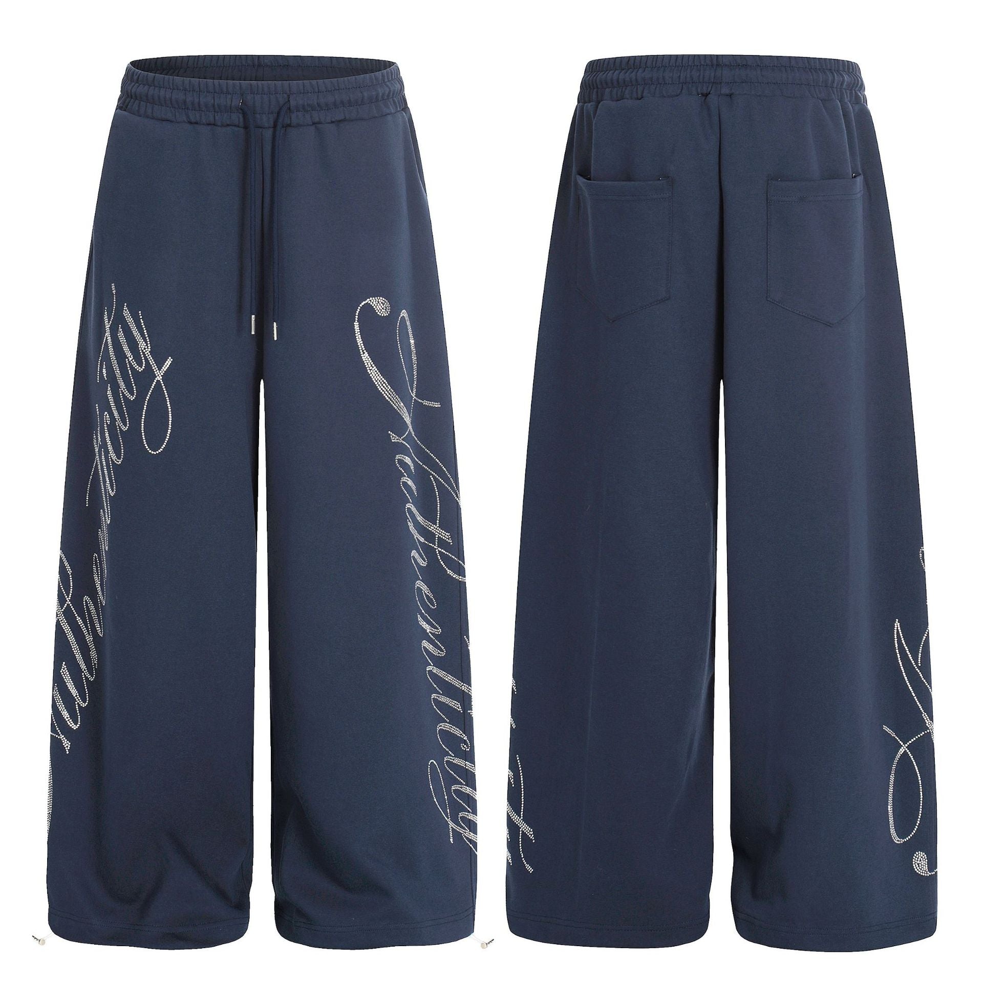 Letter hot stamping wide leg pants for girls