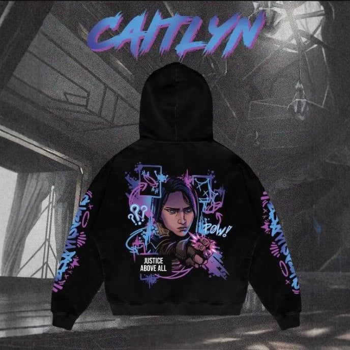 Popular Arcane League Jinx Graphic Hoodies All Anime Charact