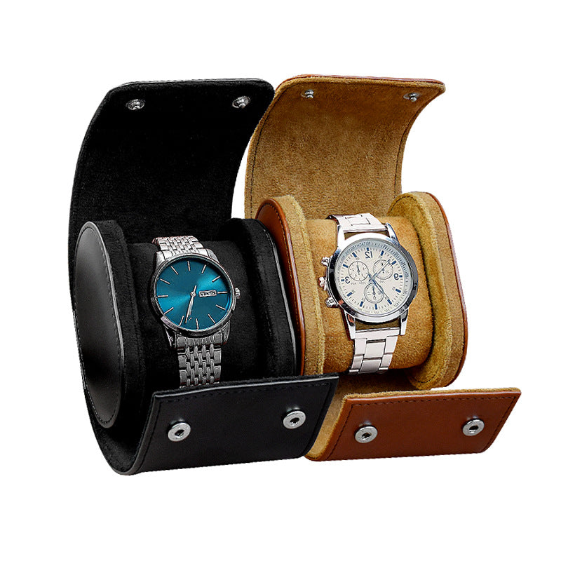 Retro Watch Protective Dustproof Display Box High Grade Sewing PU Leather Portable Watch Storage Watch Box