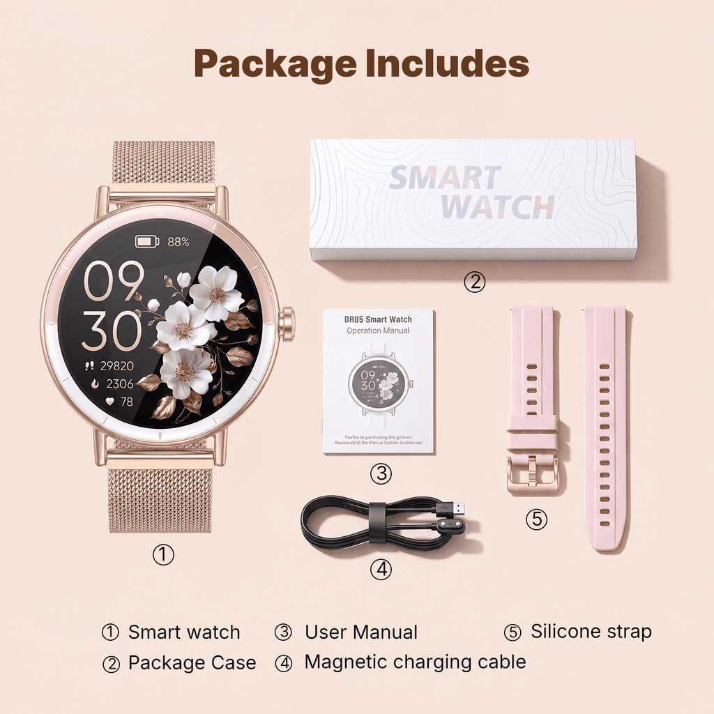Smart Watch for Women Android/iPhone Devices, IP68 Waterproof Fitness