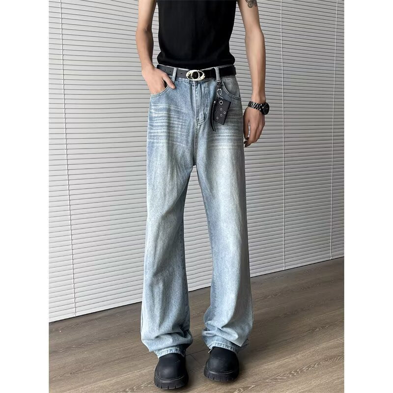 Wash loose bamboo striped jeans for boys in summer straight leg