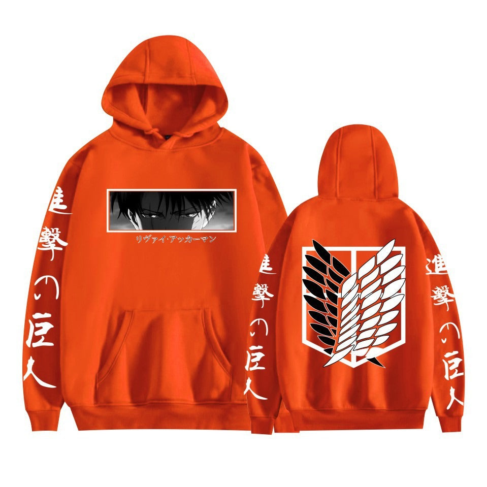 Spring and Autumn Hooded Hoodies Attack Giant's Hot Selling Surrounding Print Pullover Men's and Women's Hoodies