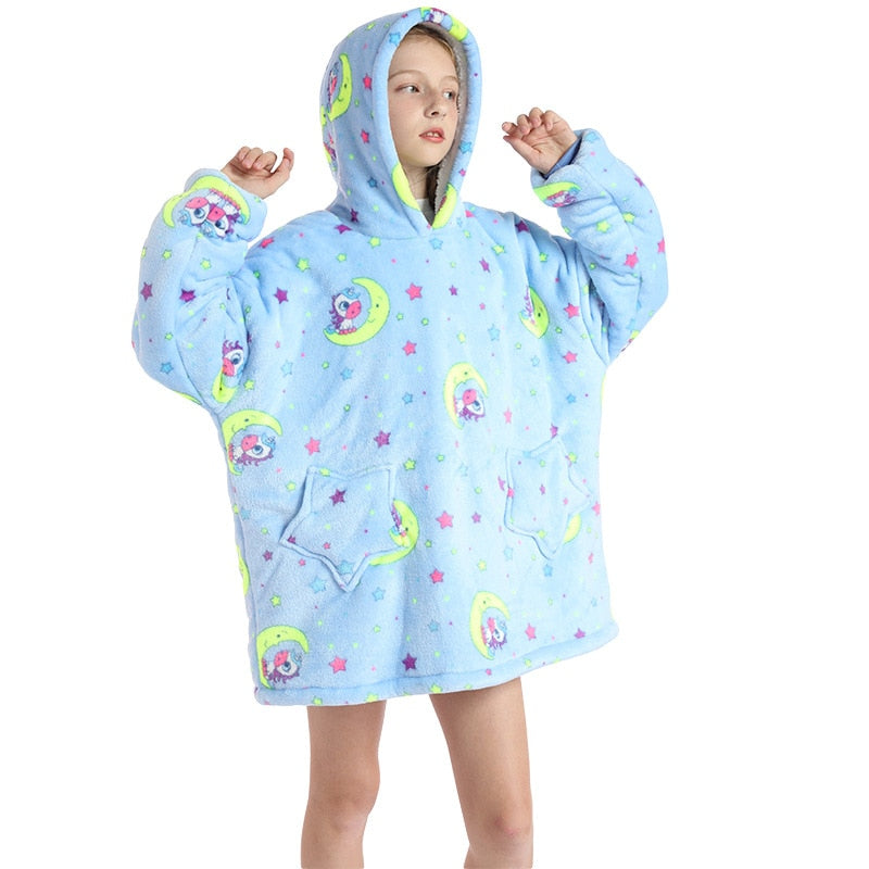 Homewear Plush Fleece Sherpa Blanket  Girls Sleepwear Homewear Fleece Warm Sherpa Blanket