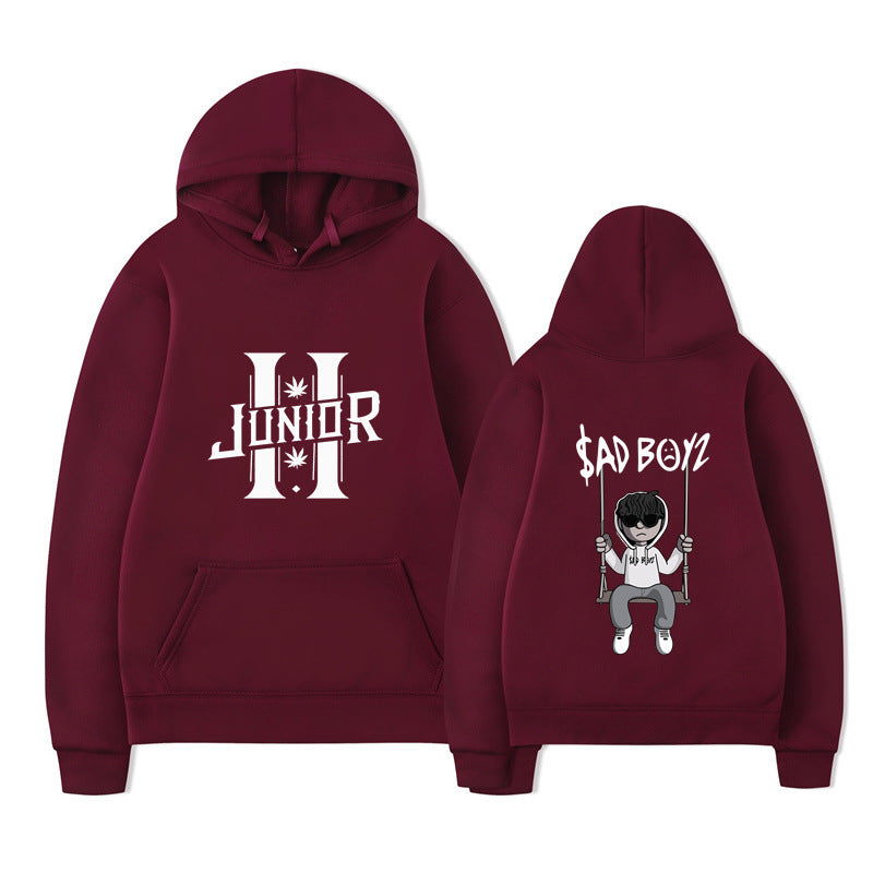 Sad Boys Hooded Sweatshirt European Size Printed Sweatshirt Style Elegant Other Cotton