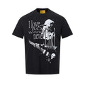 Guitar female singer printed short sleeved shirt