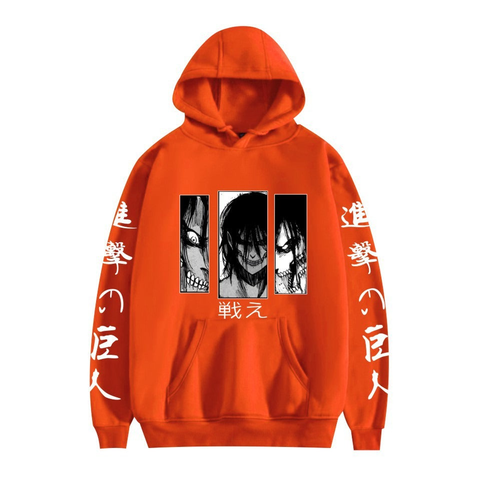 Spring and Autumn Hooded Hoodies Attack Giant's Hot Selling Surrounding Print Pullover Men's and Women's Hoodies