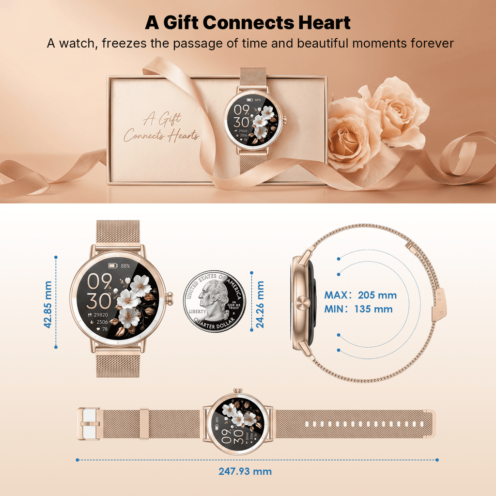 Smart Watch for Women Android/iPhone Devices, IP68 Waterproof Fitness