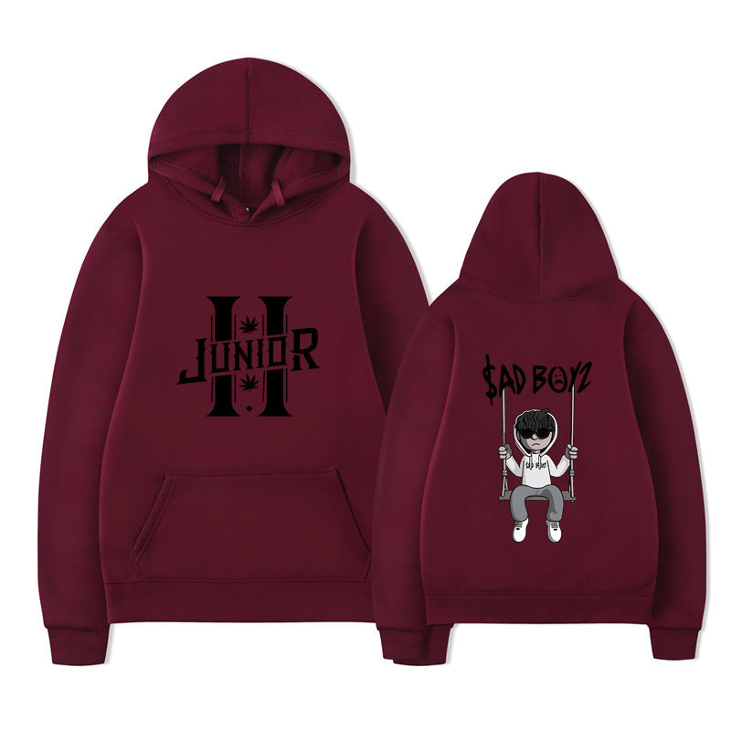 Sad Boys Hooded Sweatshirt European Size Printed Sweatshirt Style Elegant Other Cotton
