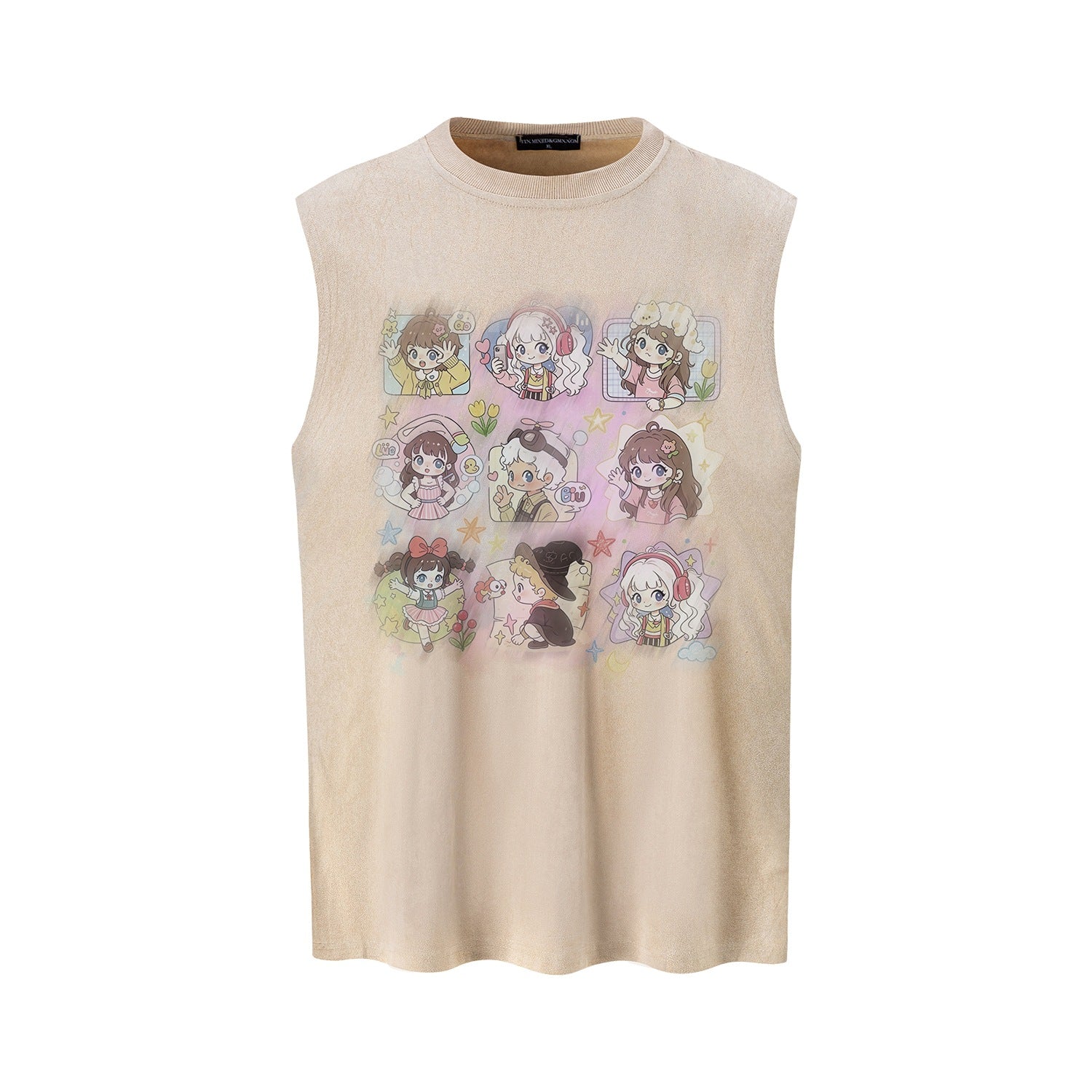 Q-version girls' printed vest