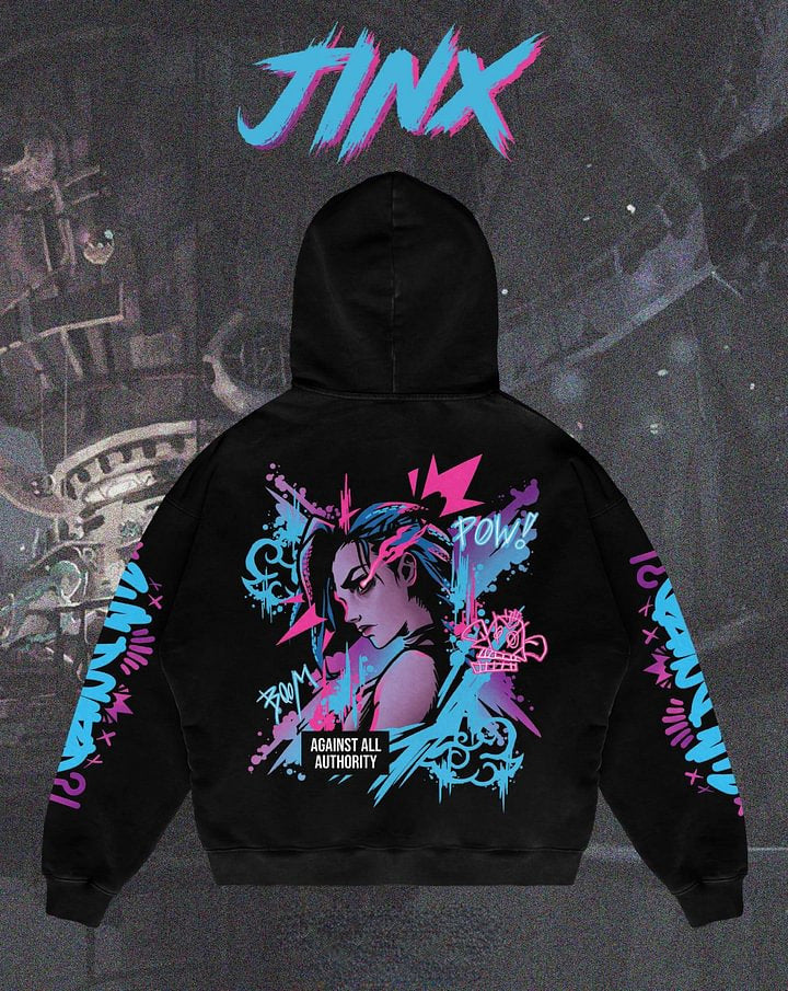 Popular Arcane League Jinx Graphic Hoodies All Anime Charact
