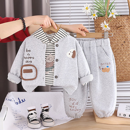 Cardigans hoodies baby and children's three piece set