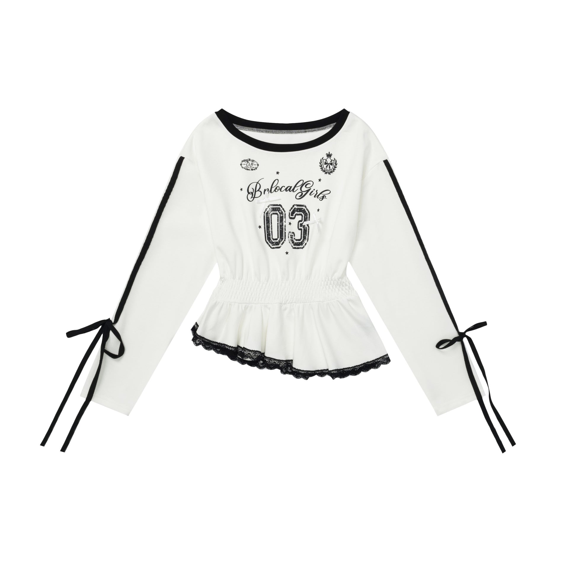 Letter printed long sleeved T-shirt for girls