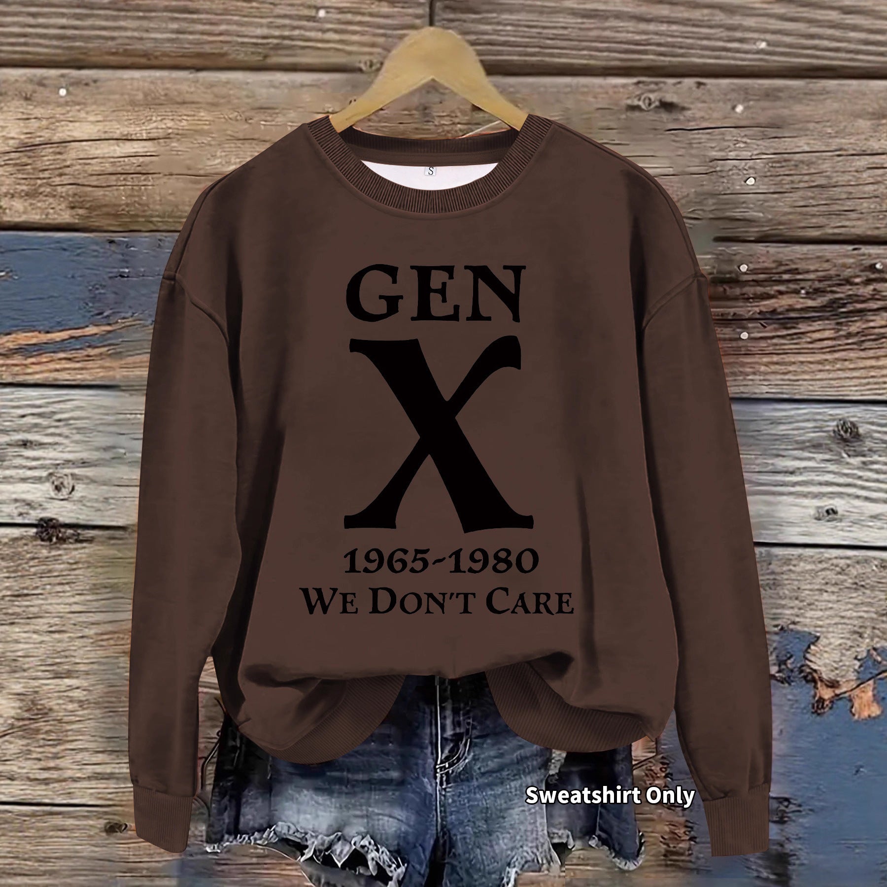 We don't care about patterned printed round neck hoodies