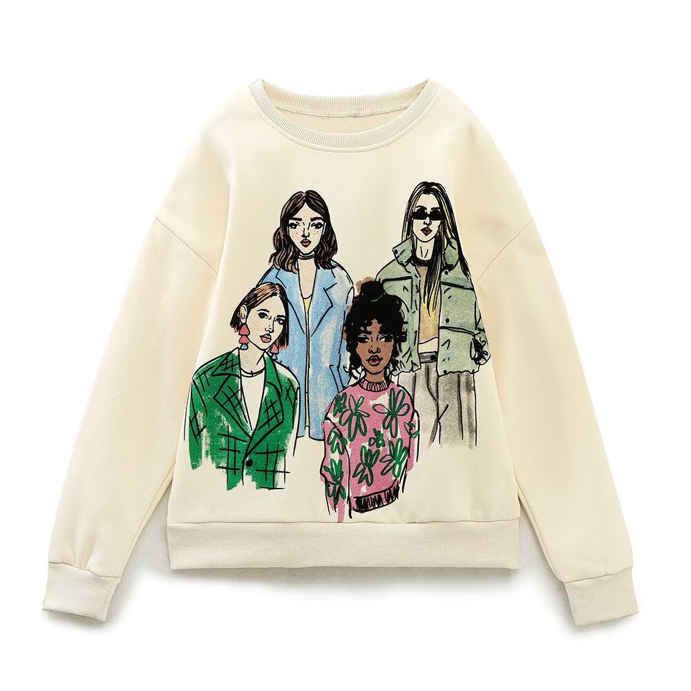 Girls' printed pattern T-shirt for women's clothing