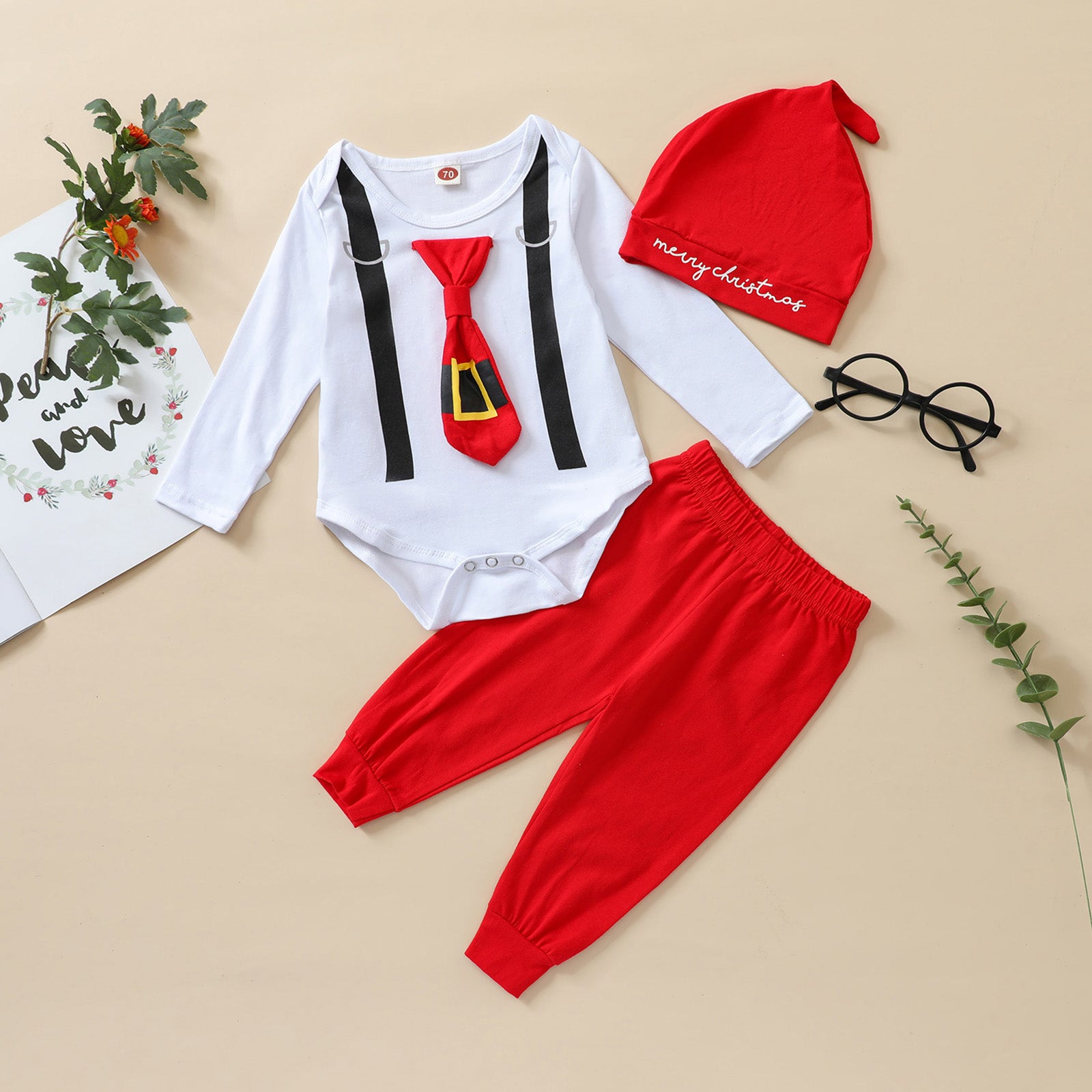 Newborn Baby Plaid 3Pcs Sets Infant Girls Boys Letter Print Romper+Long Pants+Hat Casual Clothing Set for Spring Fall