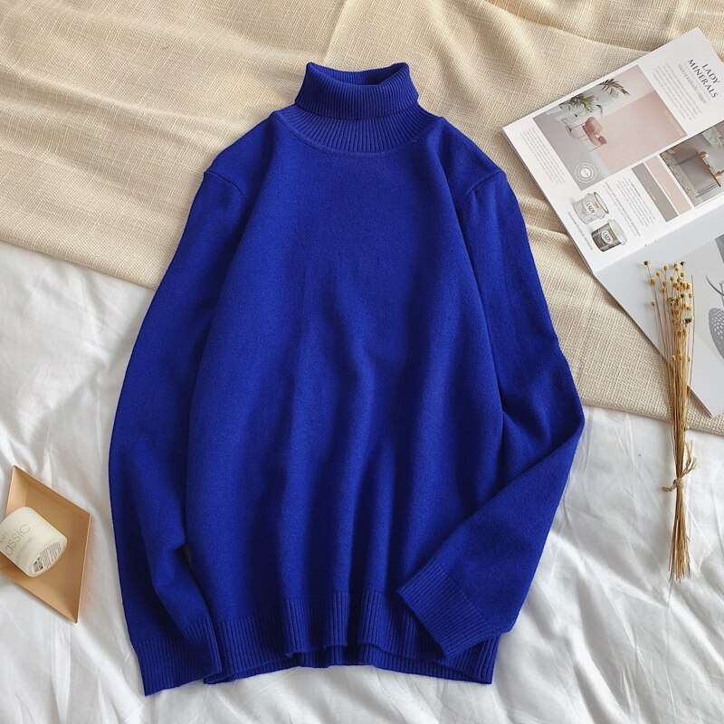 Male Sweater Men's Winter Pullover Turtle Neck  Jumper White Mens Knitwear Pull Homme Turtleneck Sweater Christmas Cotton black