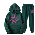 Saja Boys Hooded Sweatshirt Two-Piece Set for Unisex with Fleece Lining