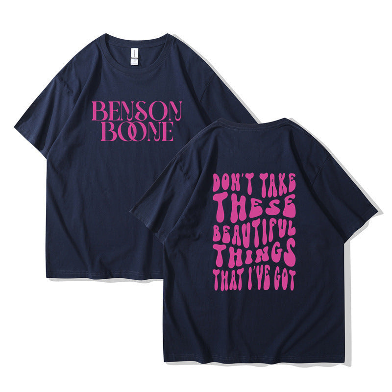 Benson Boone Boys and Girls Printed Crew Neck T-Shirt