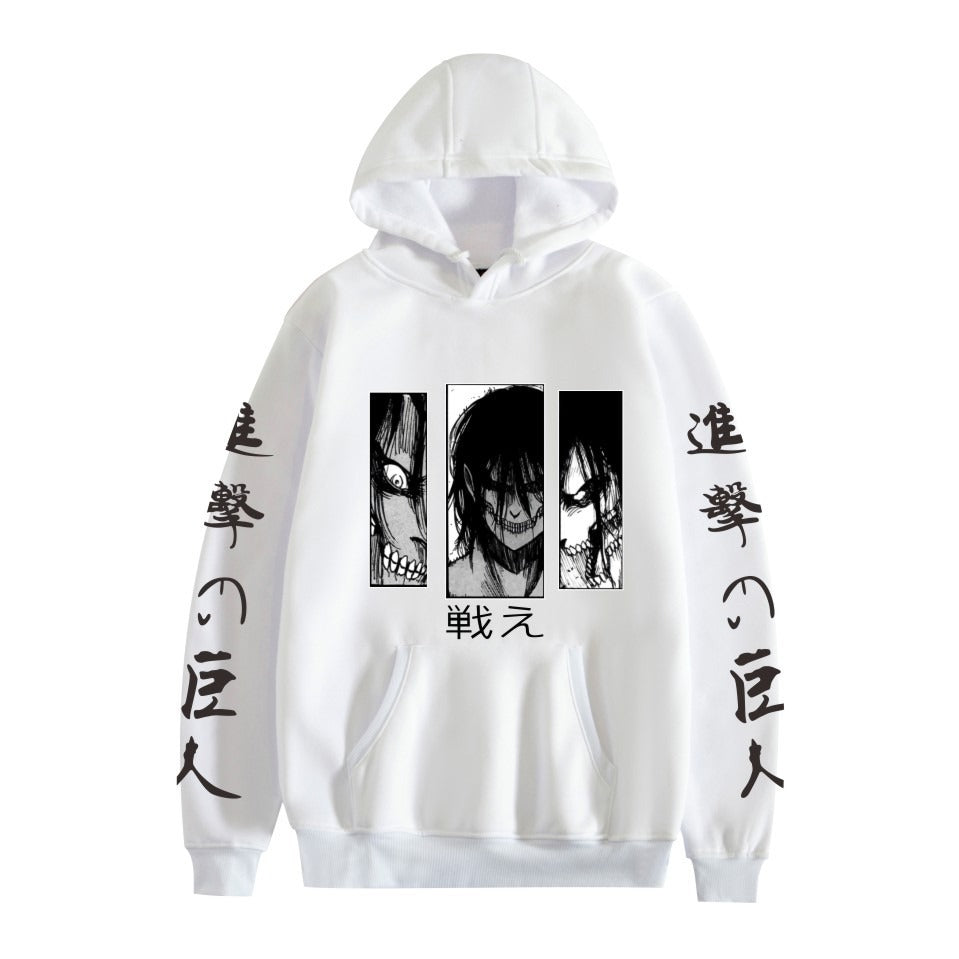 Spring and Autumn Hooded Hoodies Attack Giant's Hot Selling Surrounding Print Pullover Men's and Women's Hoodies