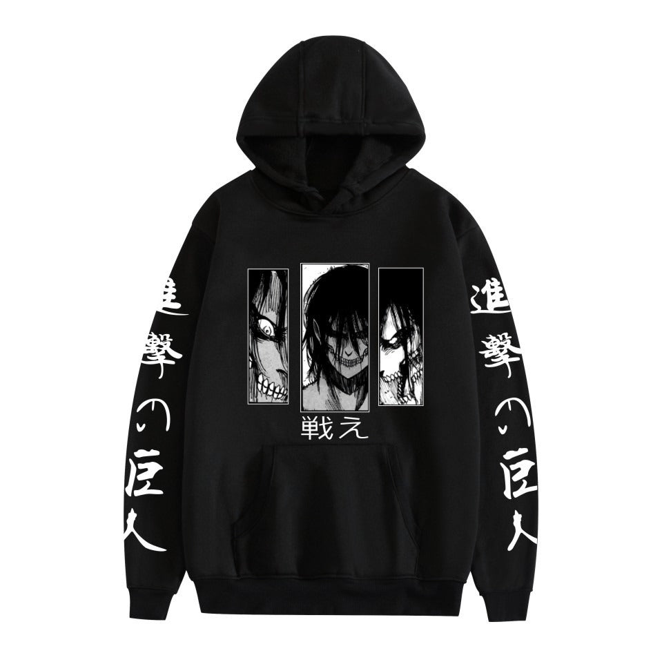 Spring and Autumn Hooded Hoodies Attack Giant's Hot Selling Surrounding Print Pullover Men's and Women's Hoodies