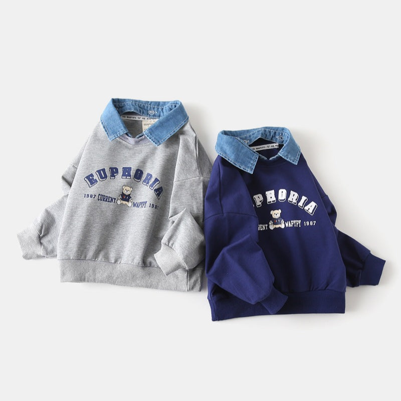 Two fake double neck hoodies for boys