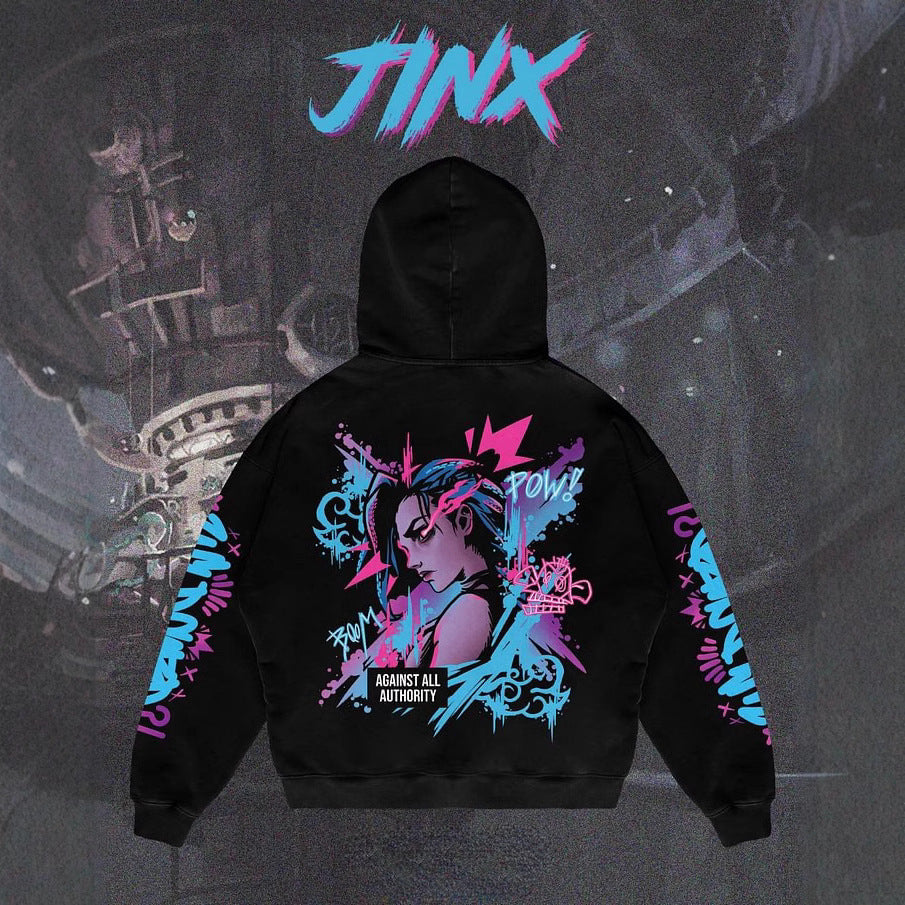 Popular Arcane League Jinx Graphic Hoodies All Anime Charact