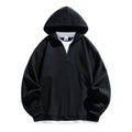 Fake two V-neck hooded men's hoodies for autumn and winter