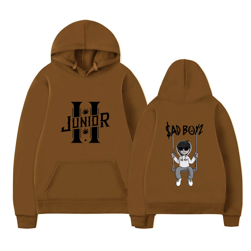 Sad Boys Hooded Sweatshirt European Size Printed Sweatshirt Style Elegant Other Cotton