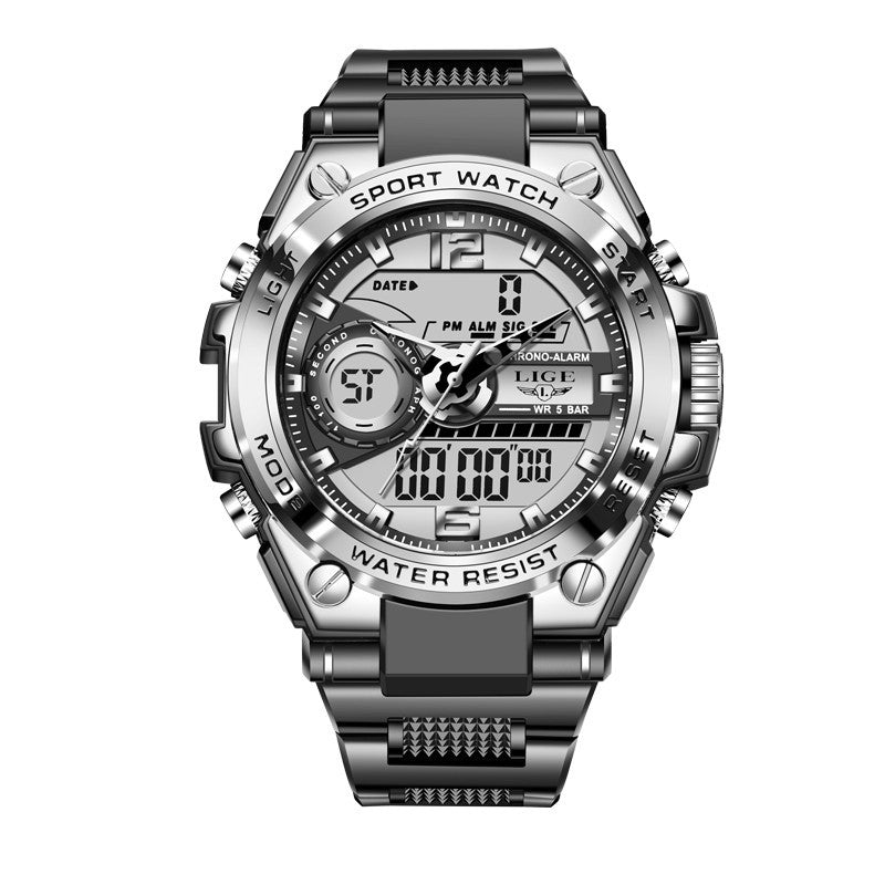 Lige Dual Display Electronic Quartz Watch New Design Luminous Watch Waterproof Watch