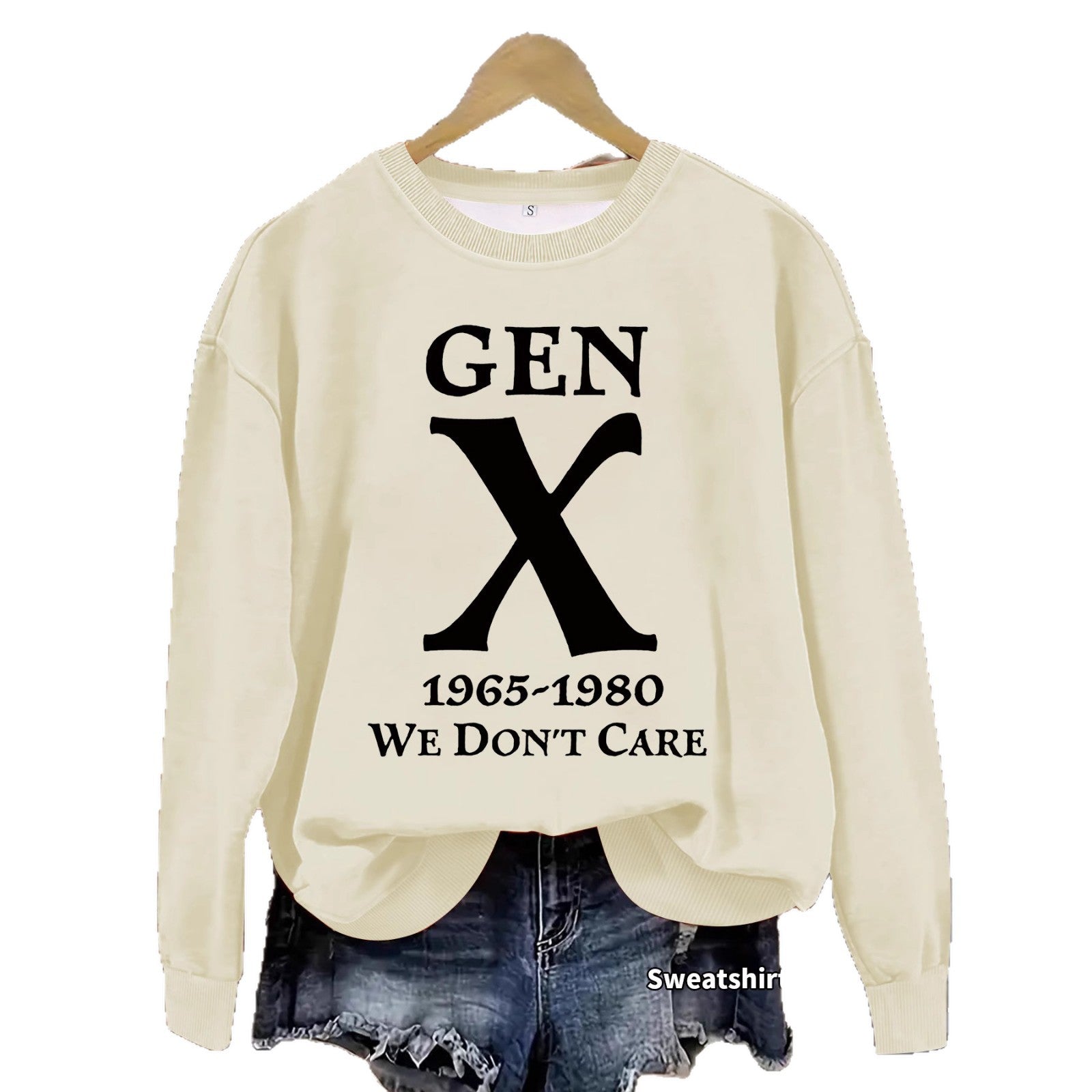 We don't care about patterned printed round neck hoodies