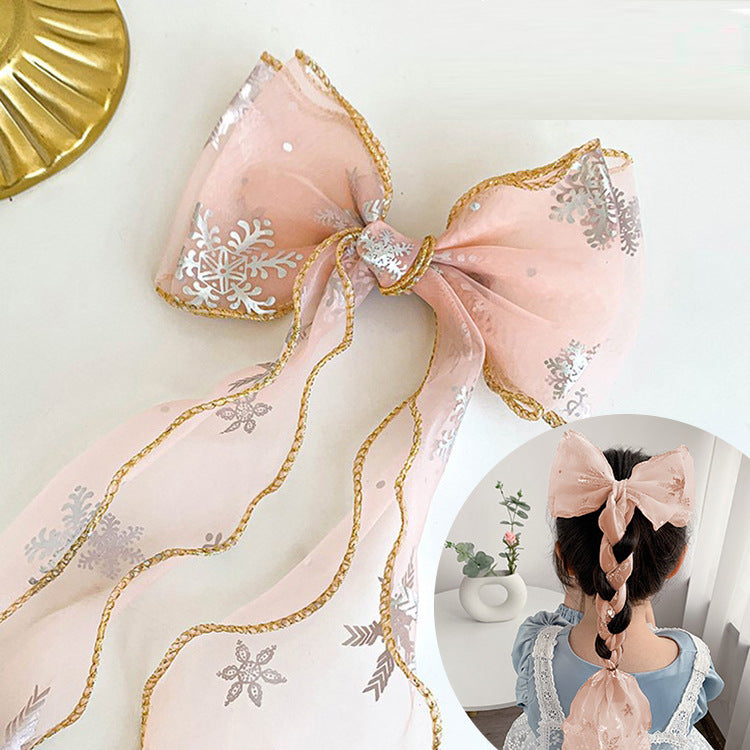Children's Bow Ribbon Hairpin Girls Headwear Braided Hairband Super Fairy Cute Princess Baby Korean Hair Accessories Hairpin