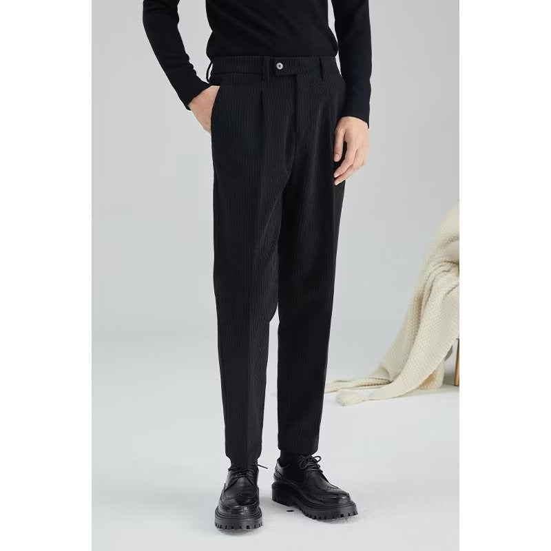 Spring and Autumn Season Boys' Suit Pants Straight Tube Loose Long Pants Men's Business High Street Casual Loose Pants