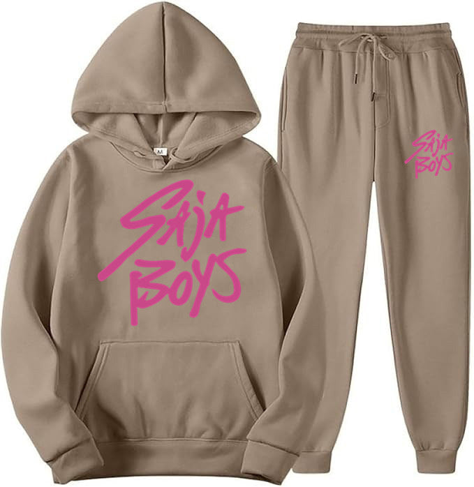 Saja Boys Hooded Sweatshirt Two-Piece Set for Unisex with Fleece Lining