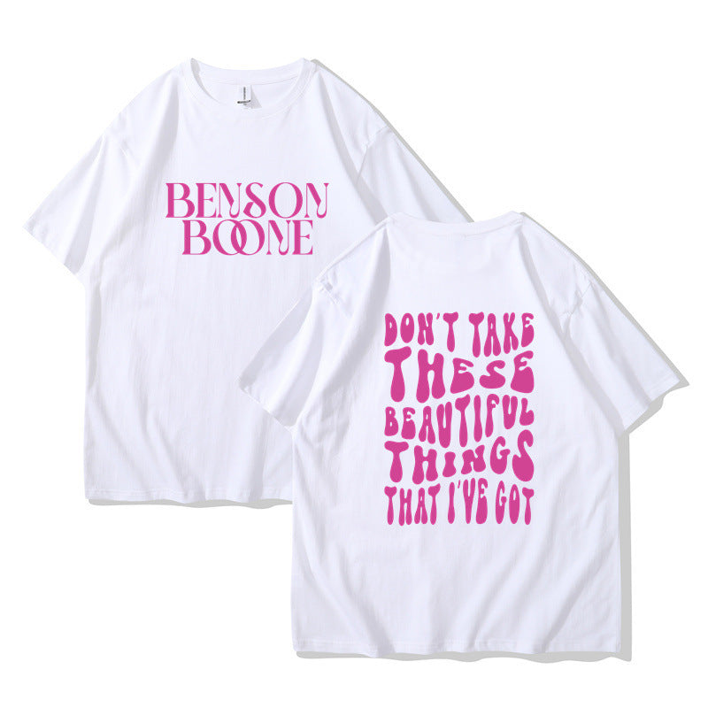 Benson Boone Boys and Girls Printed Crew Neck T-Shirt