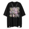Q-version girls' printed short sleeved shirt