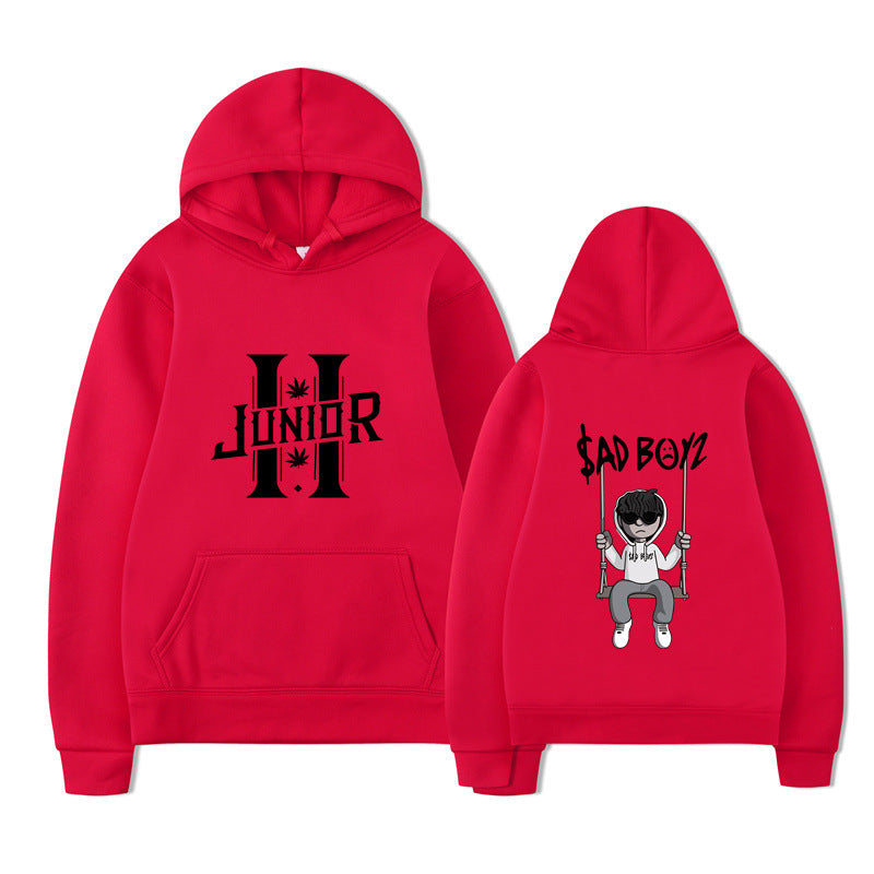 Sad Boys Hooded Sweatshirt European Size Printed Sweatshirt Style Elegant Other Cotton