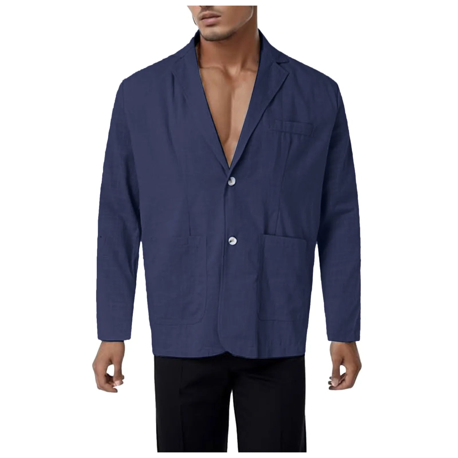 Leisure Thin Mens Fashion Suits Solid Color Lapels Buttons Suits Jackets And Tops British Style Linen Blended Coat Party Wear