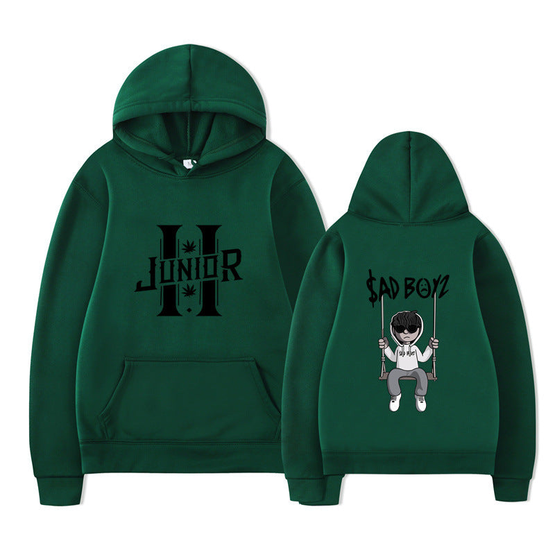 Sad Boys Hooded Sweatshirt European Size Printed Sweatshirt Style Elegant Other Cotton
