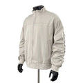 Stand up collar minimalist pleated pilot jacket for boys