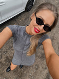 Girls' style solid color basic breasted knitted dress spicy girl lapel slim fit, A-list short skirt