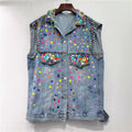 Spring and summer new European products heavy handmade nail beads with diamonds and gemstones loose slimming denim