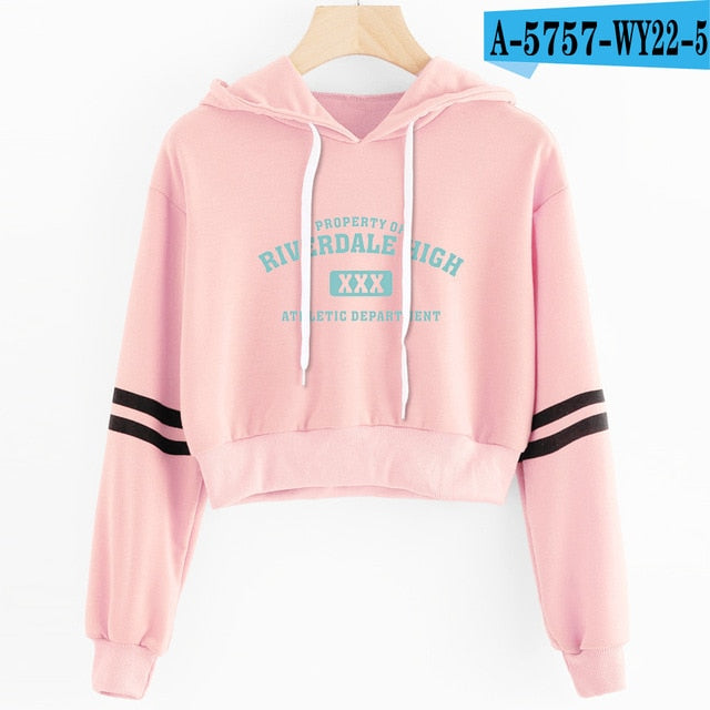 Women Sexy Crop Top Hoodies RIVERDALE Southside Serpent Print harajuku Casual Hoodies Sweatshirts
