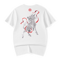 China Chic Kirin Embroidery Short Sleeve T shirt Men Summer Retro Fashion Brand  Sleeve Loose High Street Boys T shirt