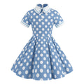 Audrey Hepburn Style Royal Polka Dot Parent-Child Outfit Children's Performance Dress Elegant Fitted Dress for Girls
