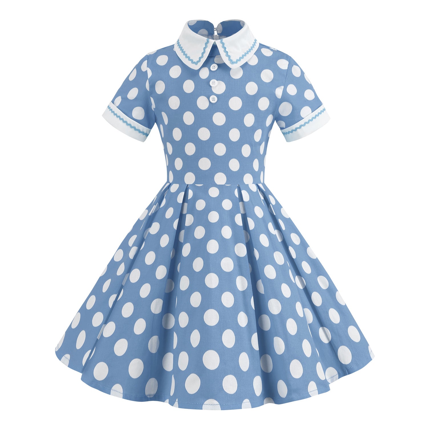 Audrey Hepburn Style Royal Polka Dot Parent-Child Outfit Children's Performance Dress Elegant Fitted Dress for Girls
